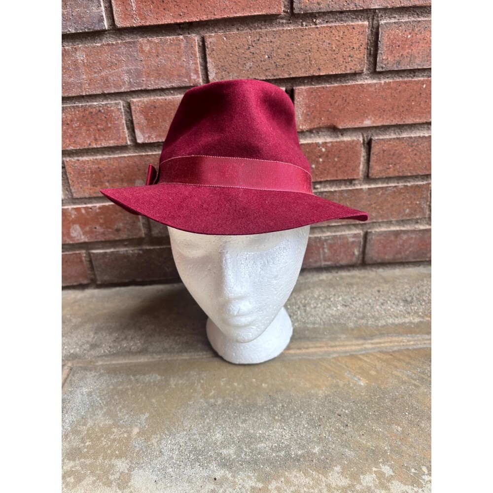 I Magnin Burgundy Wool Felt Hat